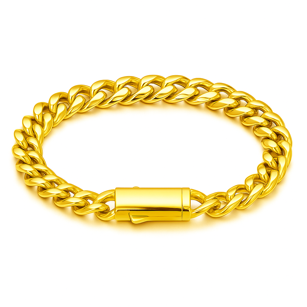 Gold Cuban Bracelet 8mm